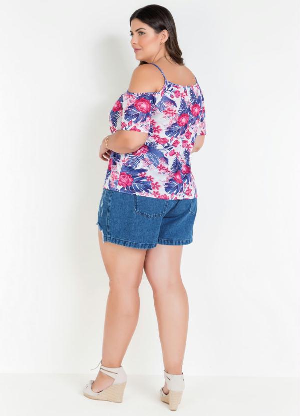 Marguerite - Short Jeans Escuro Destroyed Plus Size 5