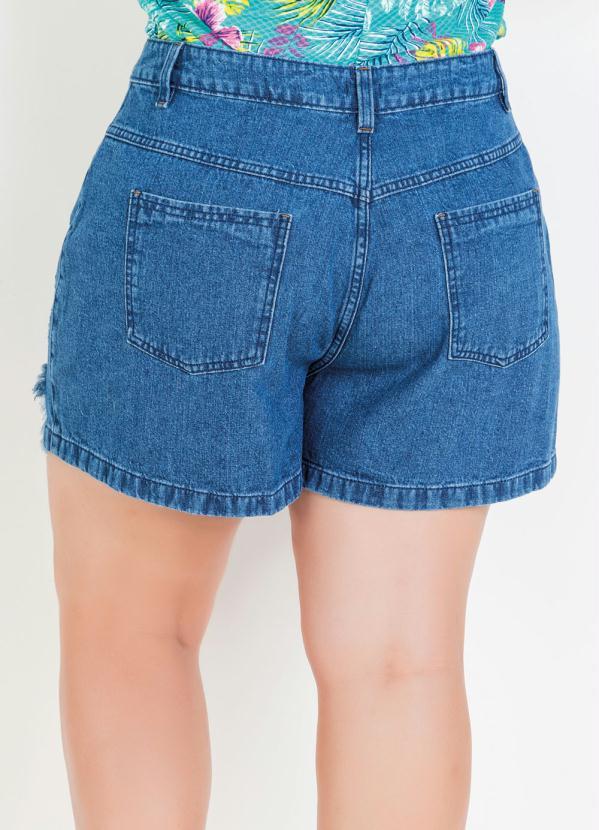 Marguerite - Short Jeans Escuro Destroyed Plus Size 7