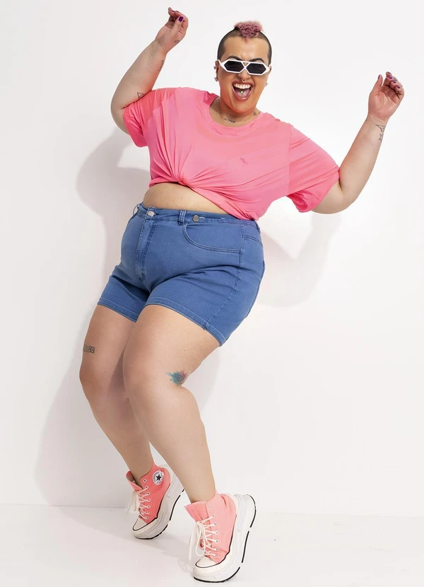 Marguerite - Short Jeans Médio com Cintura Ajustável 12