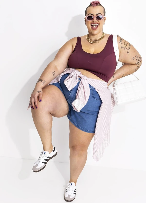 Marguerite - Short Jeans Médio com Cintura Ajustável 10