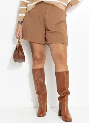 Marguerite - Short Laranja em Crepe Plano - MARGUERITE