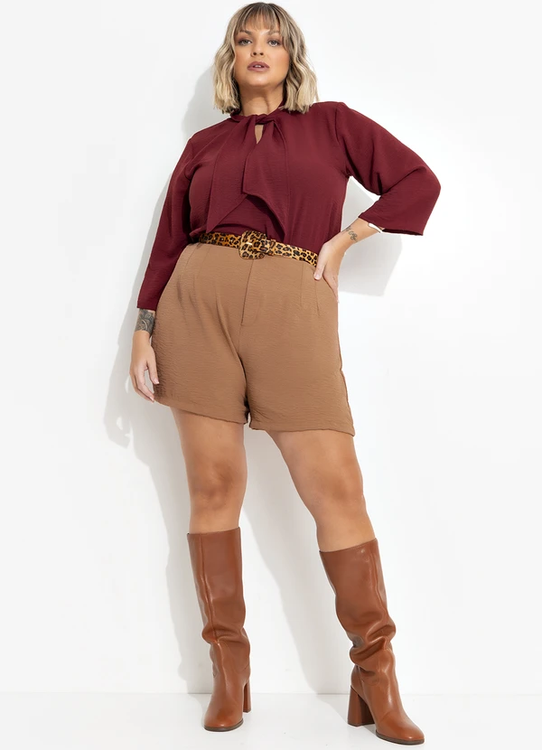 Marguerite - Short Laranja em Crepe Plano 3