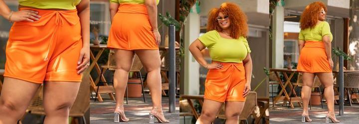Short Laranja em Malha