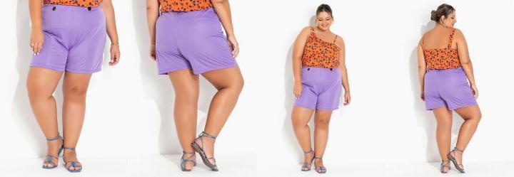 Short Lils com Botes e Recortes Plus Size