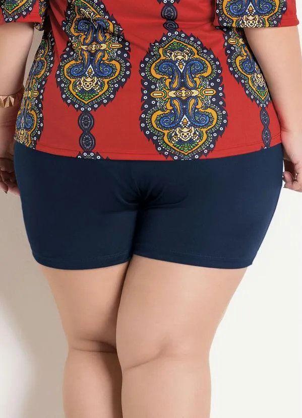 Marguerite - Short Marinho Plus Size Marguerite com Amarração 2