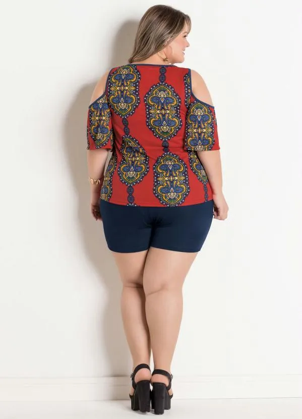 Marguerite - Short Marinho Plus Size Marguerite com Amarração 4