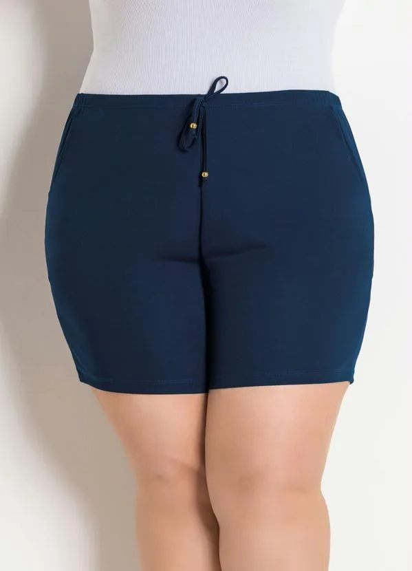Marguerite - Short Marinho Plus Size Marguerite com Amarração 5