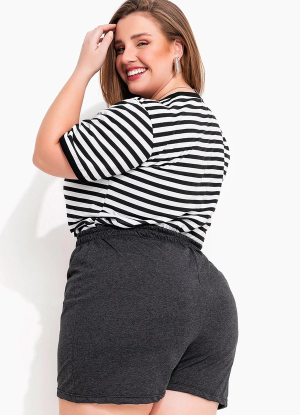 Marguerite - Short Mescla Escuro Casual em Malha 2