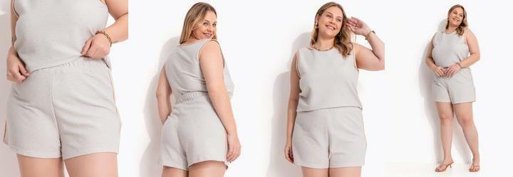 Short Natural em Moletinho