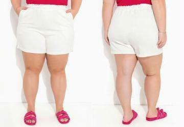Short Off White com Barra Italiana Plus Size