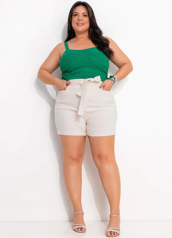 Marguerite - Short Off White em Jeans 7