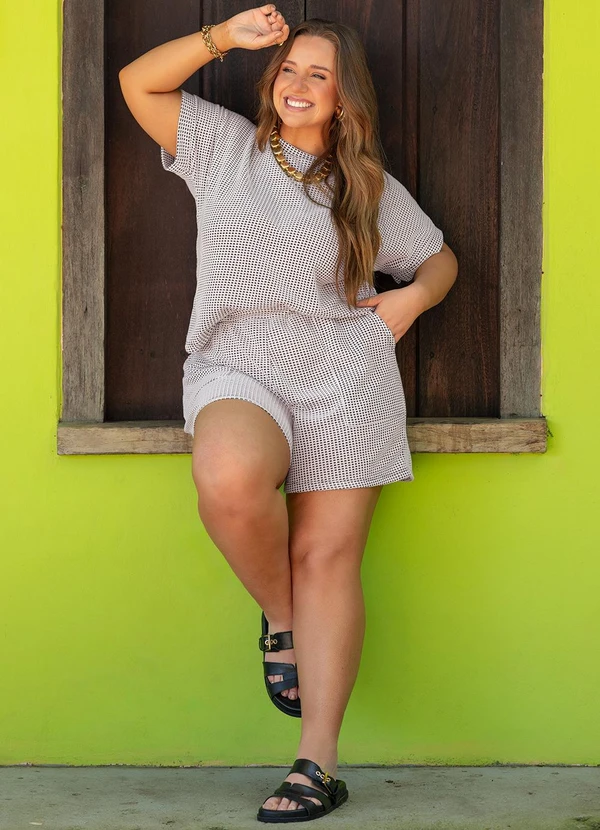 Marguerite - Short Off White em Tweed 3