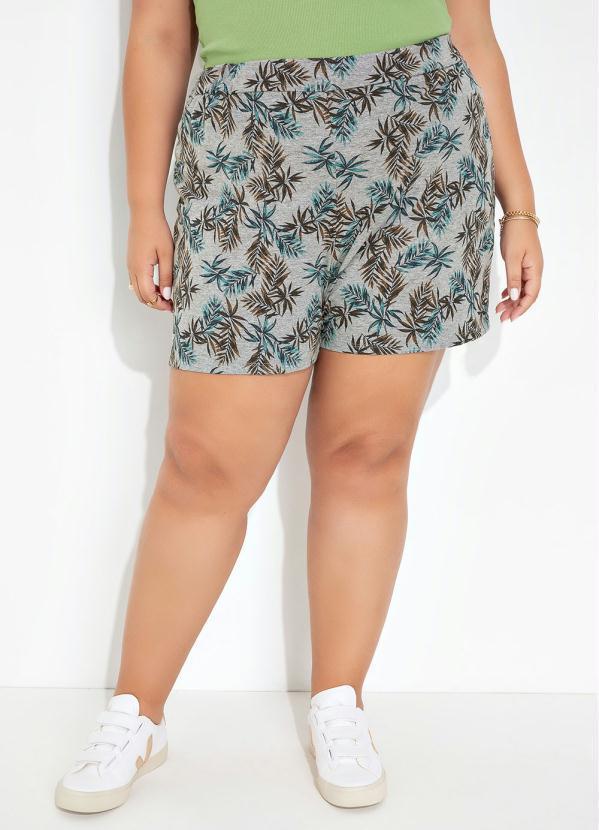 Short Plus Size Casual (Folhagem Mescla)