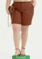 Cativa - Short Plus Size em Tecido Alfaiataria Preto - variação: Marrom
