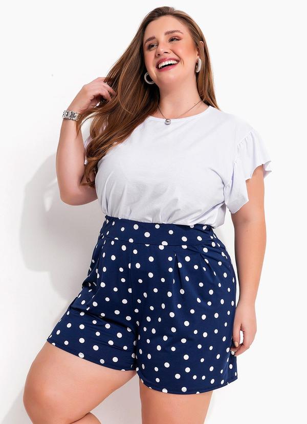 Marguerite - Short Poá Marinho em Malha Fria 2