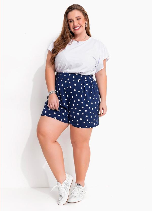 Marguerite - Short Poá Marinho em Malha Fria 3