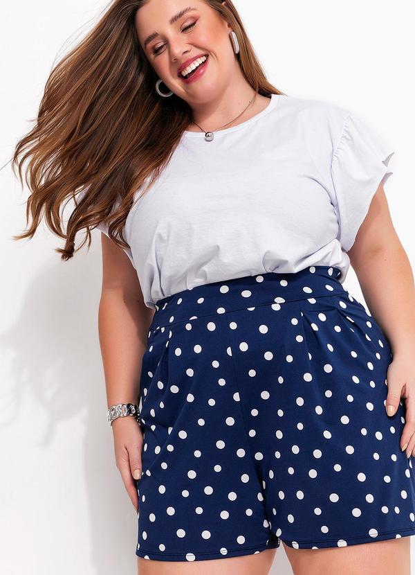 Marguerite - Short Poá Marinho em Malha Fria 4