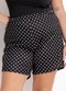 Marguerite - Short Preto Plus Size com Bolsos Decorativos - variação: Poá