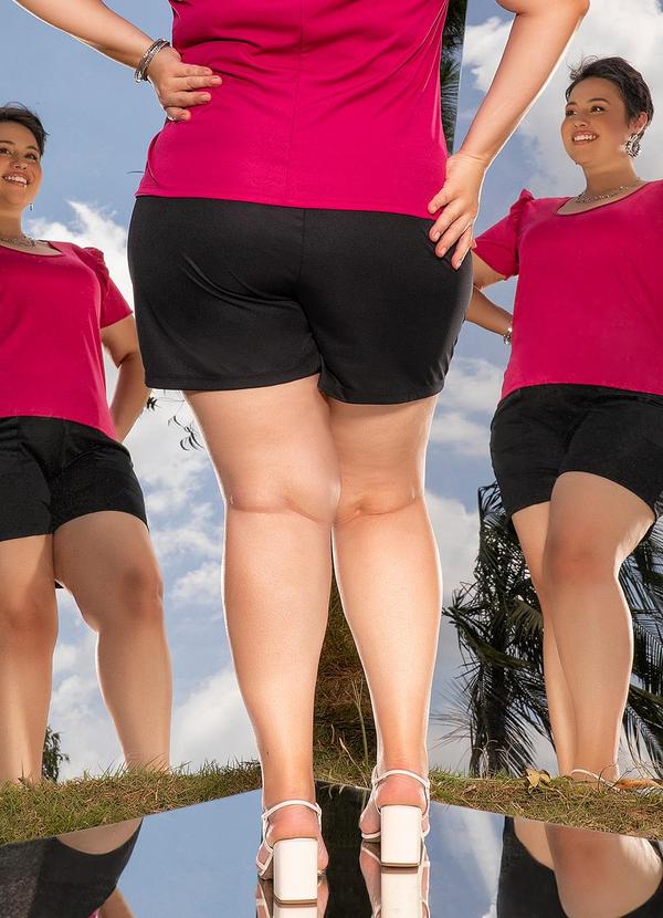 Marguerite - Short Preto em Malha e Cirrê 3