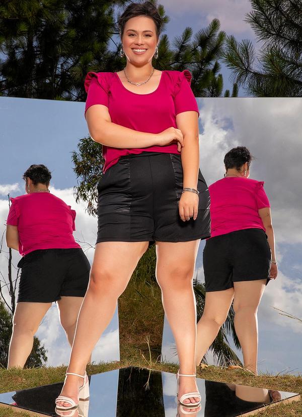 Marguerite - Short Preto em Malha e Cirrê 2