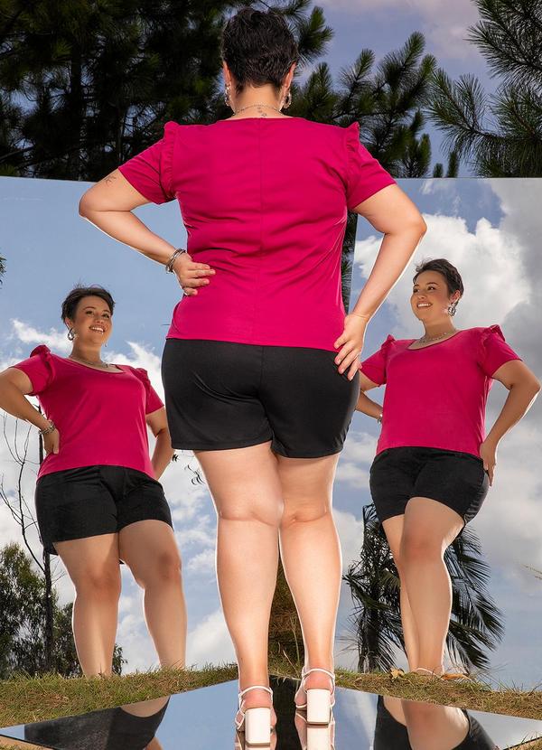 Marguerite - Short Preto em Malha e Cirrê 1