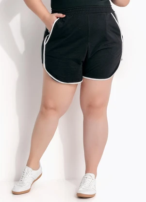 Marguerite - Short Esporte Preto em Meia Malha - MARGUERITE