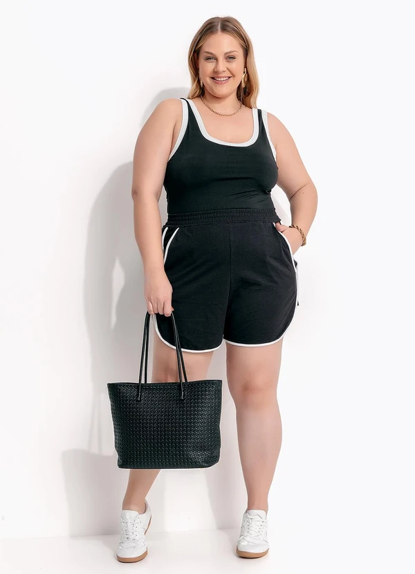 Marguerite - Short Esporte Preto em Meia Malha 3
