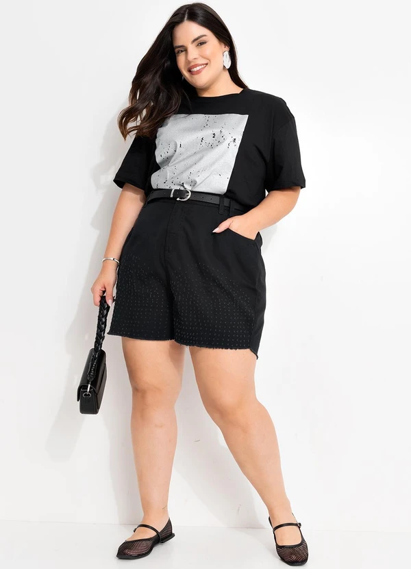 Marguerite - Short Preto em Sarja 3