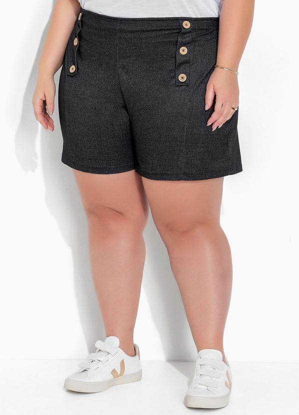 Short (Preto Jeans) com Botes Plus Size