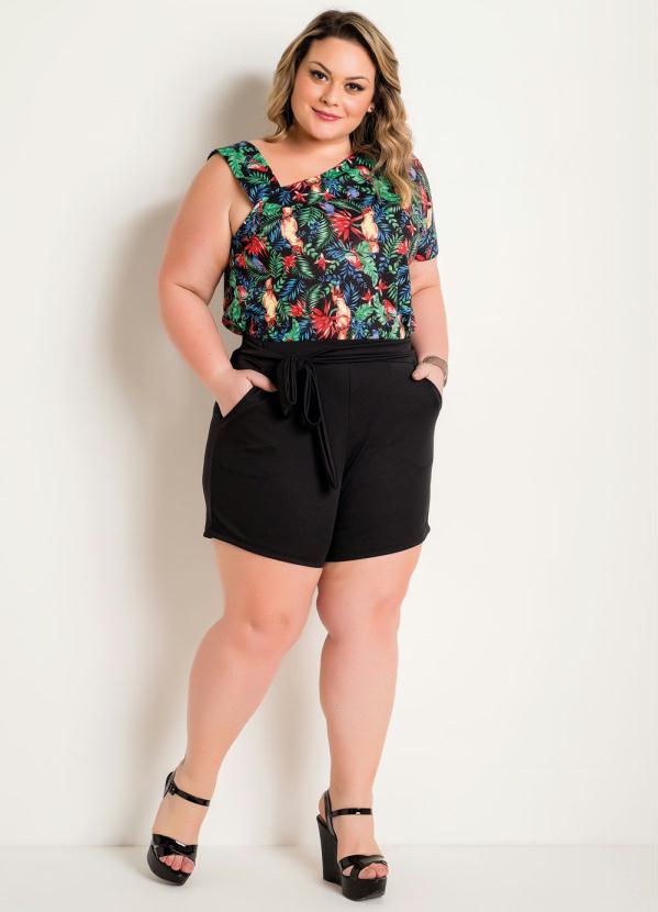 Marguerite - Short Preto Plus Size com Amarração 5