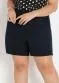 Marguerite - Short Preto Plus Size com Bolsos Decorativos - variação: Preto