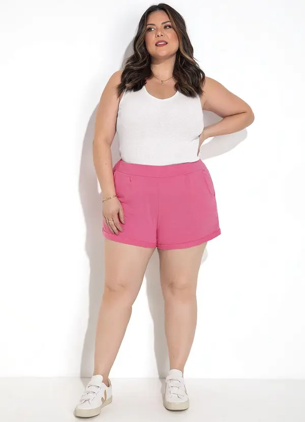 Marguerite - Short Rosa em Malha de Algodão 3