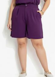 Short Roxo em Alfaiataria Two Way