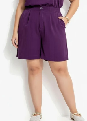 Marguerite - Short Roxo em Alfaiataria Two Way - MARGUERITE