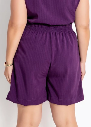 Marguerite - Short Roxo em Alfaiataria Two Way - MARGUERITE