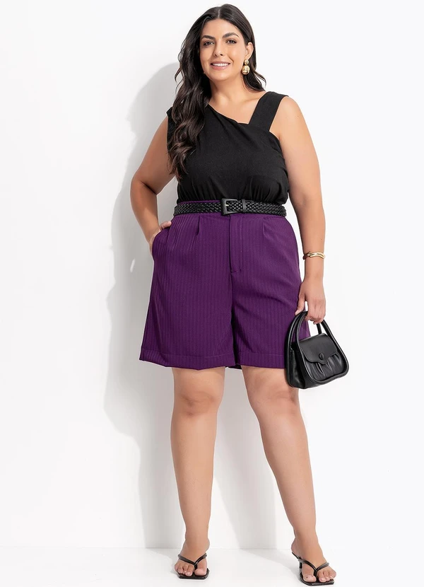 Marguerite - Short Roxo em Alfaiataria Two Way 11