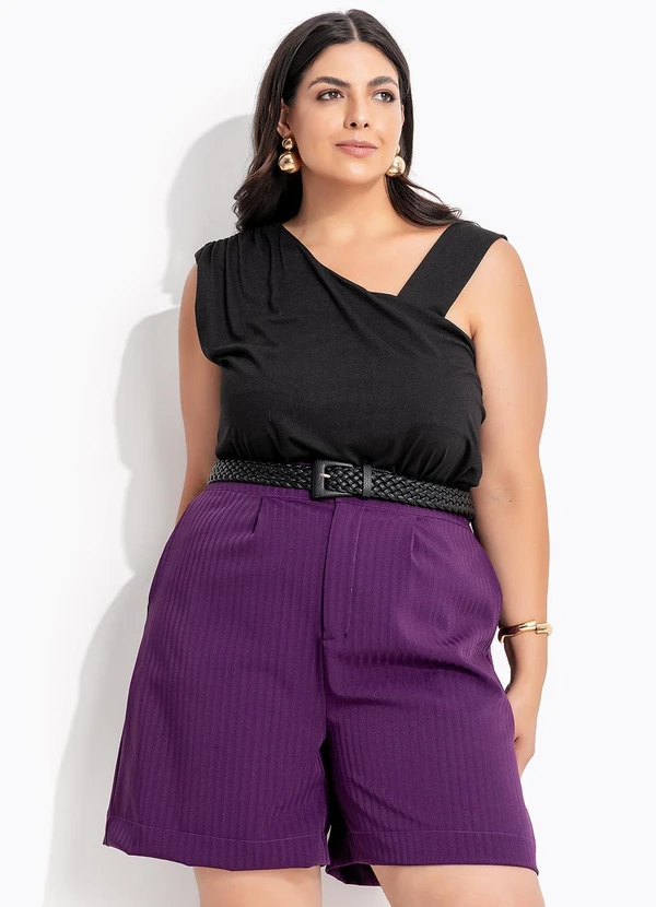 Marguerite - Short Roxo em Alfaiataria Two Way 12
