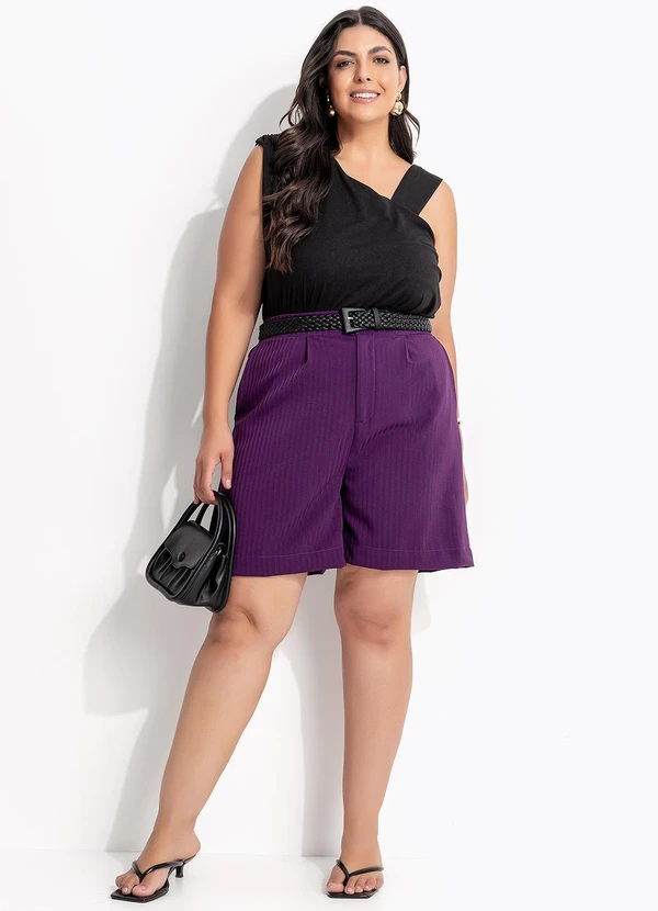 Marguerite - Short Roxo em Alfaiataria Two Way 8