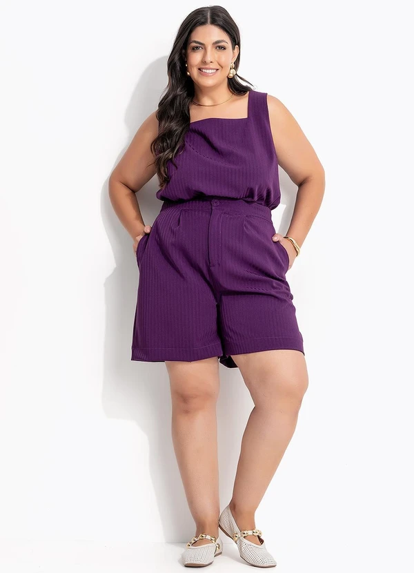 Marguerite - Short Roxo em Alfaiataria Two Way 10