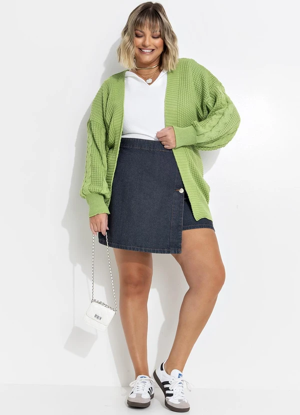 Marguerite - Short Saia  Jeans Preto em Jeans 9