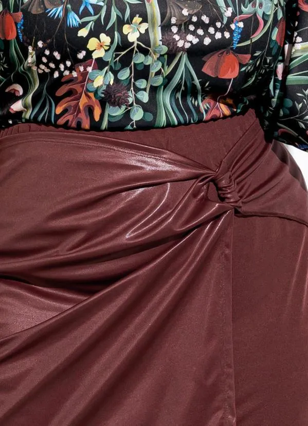 Marguerite - Short-Saia Marrom em Cirrê 3