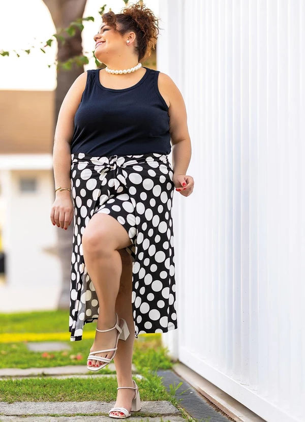 Marguerite - Short Saia Poá Preto Pareô 2 em 1 5