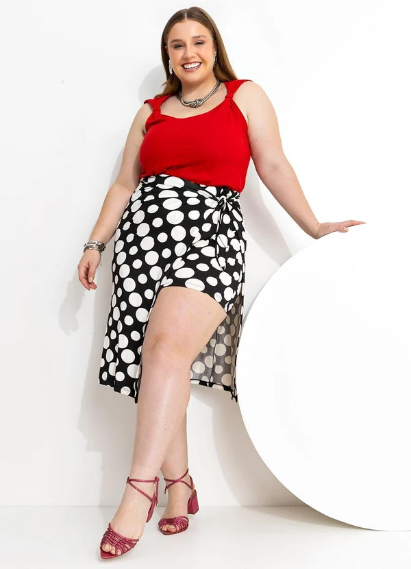 Marguerite - Short Saia Poá Preto Pareô 2 em 1 6