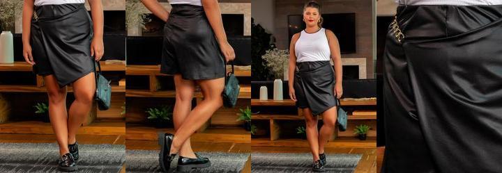 Short Saia Preto em Cirr