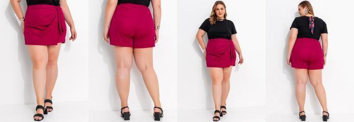 Short Saia Prpura em Malha