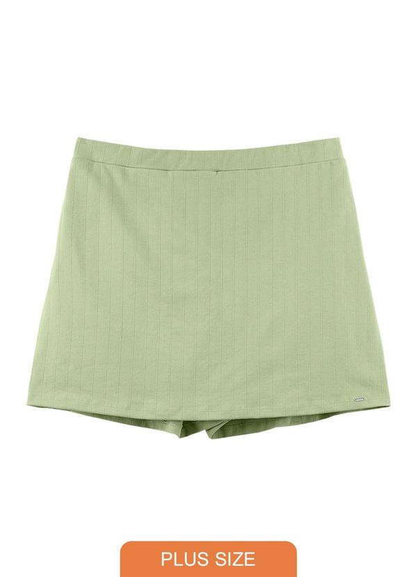 Outlet - Short Saia Texturizado Adulto Plus Size Verde