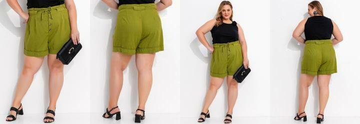 Short Verde Claro em Tecido de Liocel