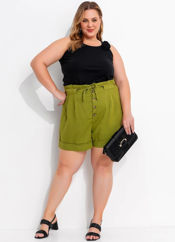 Marguerite - Short Verde Claro em Tecido de Liocel 3