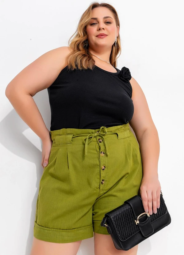 Marguerite - Short Verde Claro em Tecido de Liocel 6