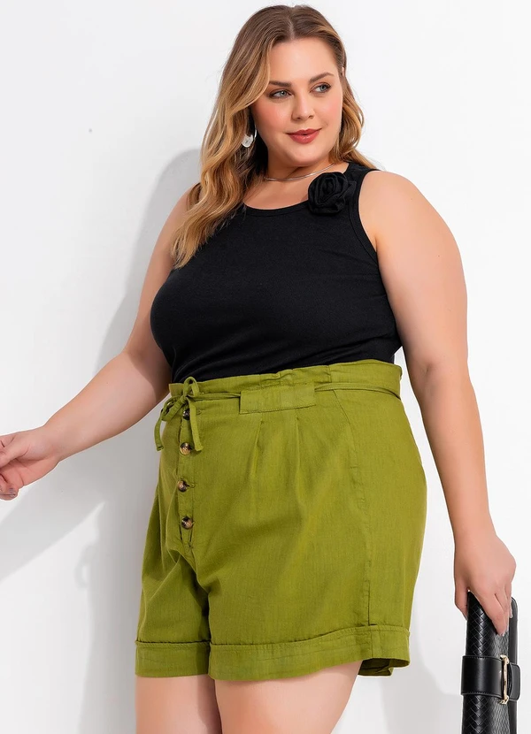 Marguerite - Short Verde Claro em Tecido de Liocel 7